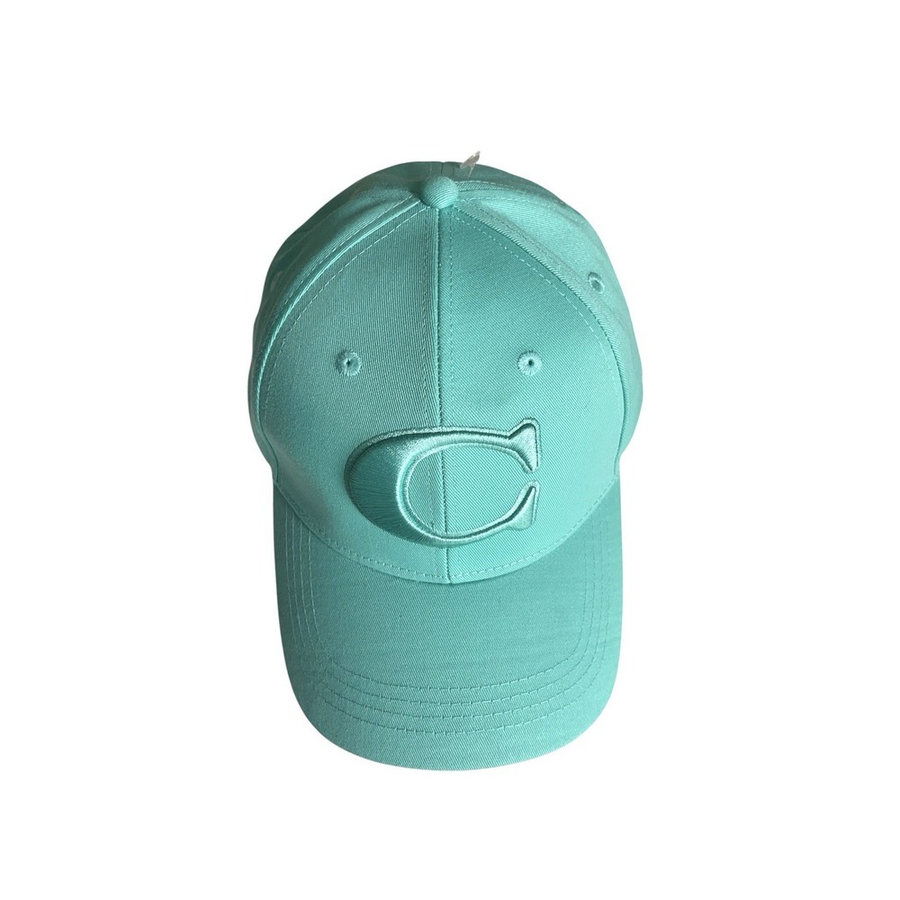NWT Coach Fragrance Hat Monochrome "C" Baseball Cap Hat Aqua Turquoise Teal